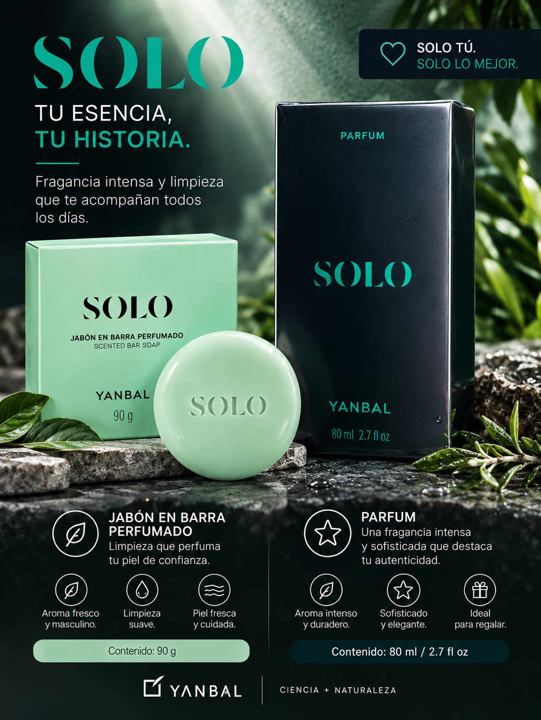 KIT DUO SOLO YANBAL – PARFUM + JABÓN PERFUMADO