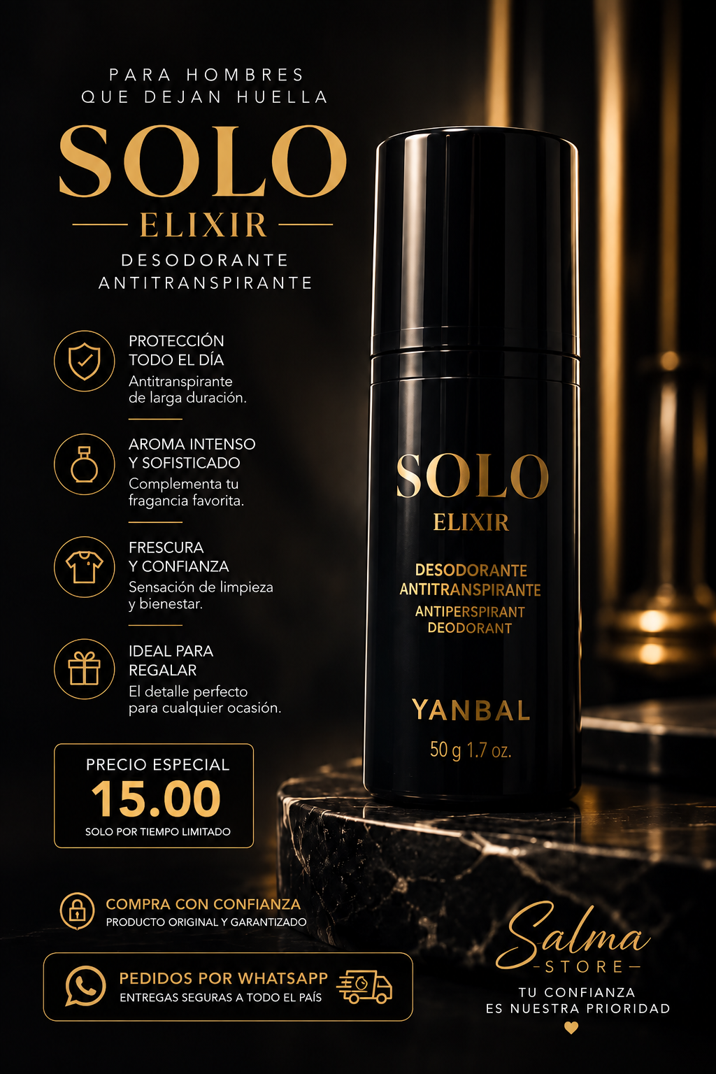 SOLO ELIXIR – DESODORANTE ANTITRANSPIRANTE YANBAL